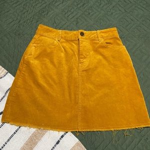 Forever 21 mustard stretchy high waist skirt